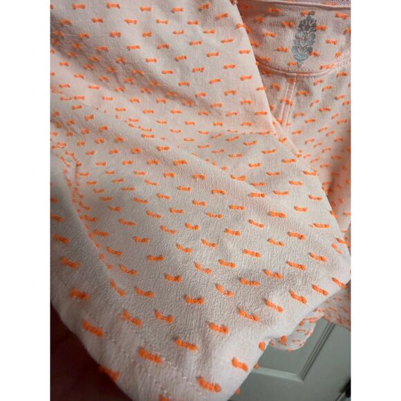 Free People Movement Medium Textured Tulip Hem Romper Peach Coral Swiss Dot Boho - Picture 7 of 10